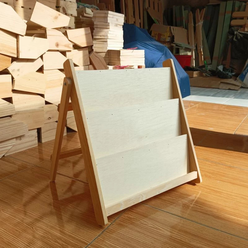 Foldable Wooden Display Rack – Kids’ Books, Magazines & Postcards (35×35cm)