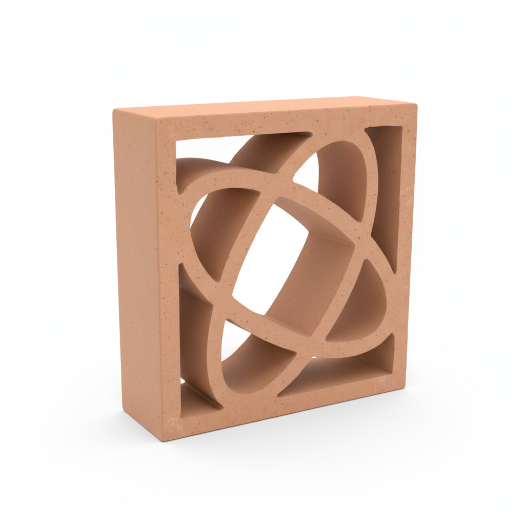 588 pieces Elipse 7.87 x 7.87" Terracotta Clay Decorative Open Air Tile / Brick for Internal or External Walls