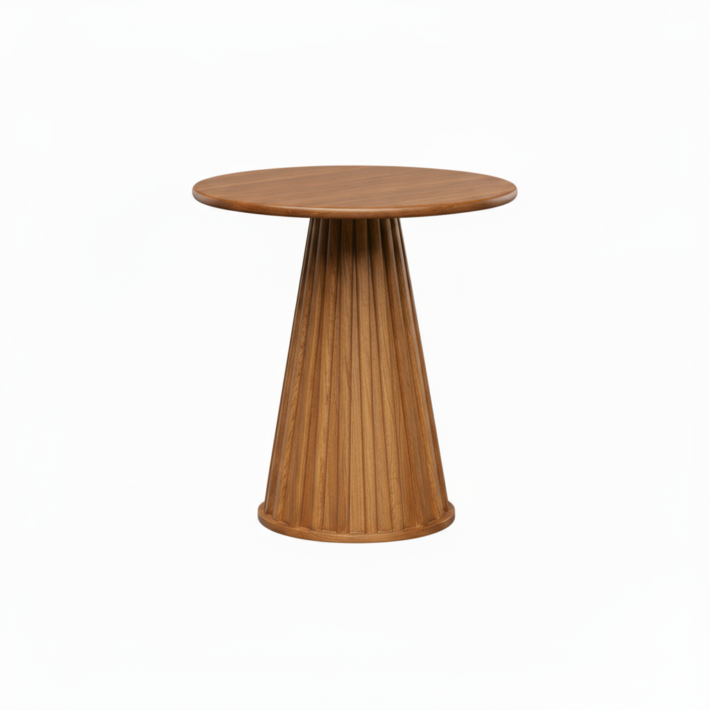 10 units Modern Circular Cafe, Dining or Work Table 23.6" Top - Ash Wood Hand-Finished