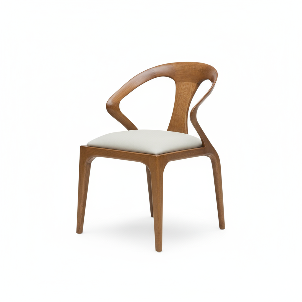 16 x Carved Solid Ash Wood Dining Chair with Trident Backrest - Multiple Color Choices