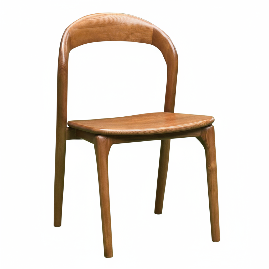 Circular Ash Wood 55" Dining Table with 4 Matching Chairs Round for Home, Restaurants, Cafes or Events