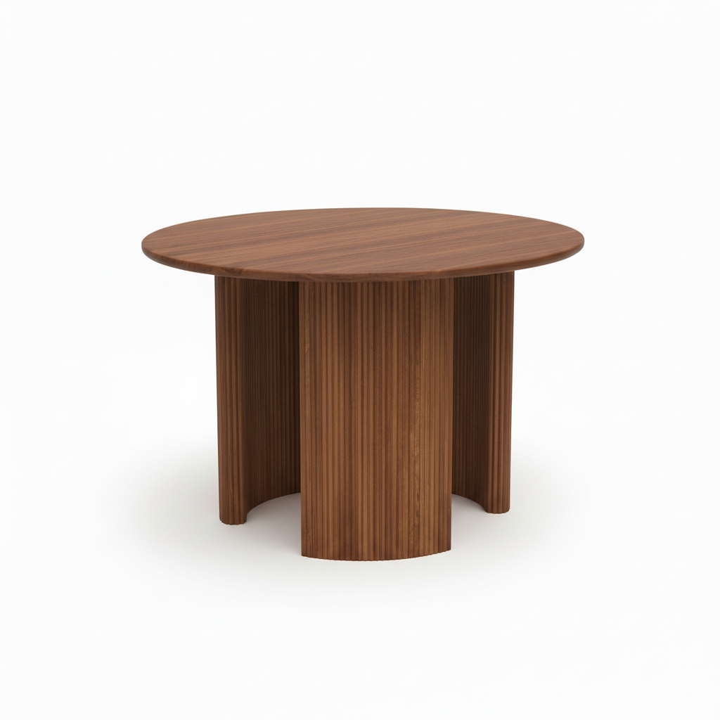 Circular Ash Wood Dining Table with 3 Legs 55" Round for Home, Restaurants, Cafes or Events