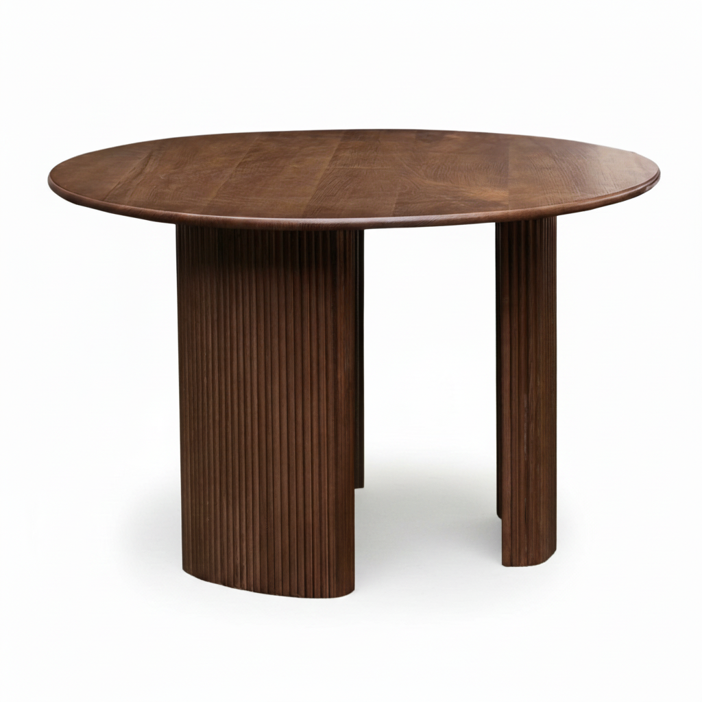Circular Ash Wood 55" Dining Table with 4 Matching Chairs Round for Home, Restaurants, Cafes or Events