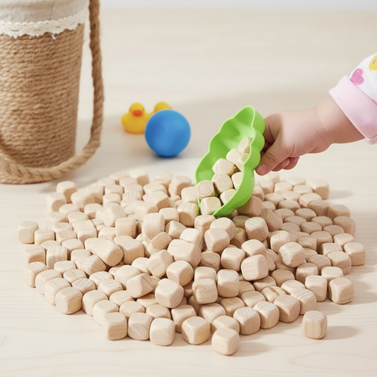 22lbs Natural Hinoki Cypress Wood Cubes for Children's Sensory Play - Calming & Tactile