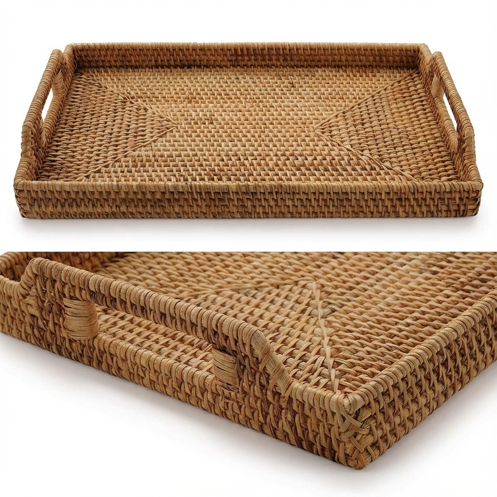 50/100/150 Bulk Rattan Food Serving Tea Tray, Fruit Basket or Storage