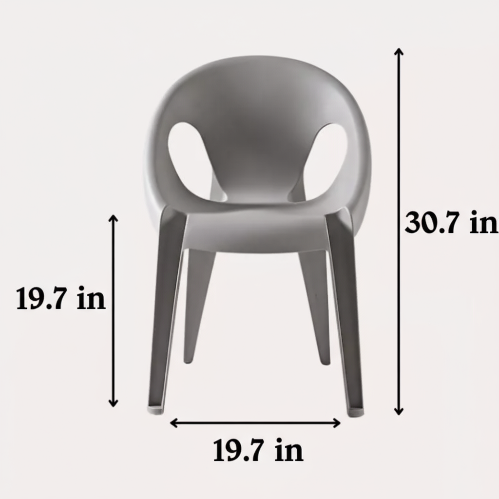 2 or 4 Pcs Modern Plastic Stacking Bucket Chair - Strong and Lightweight for Homes, Offices, Schools and Events