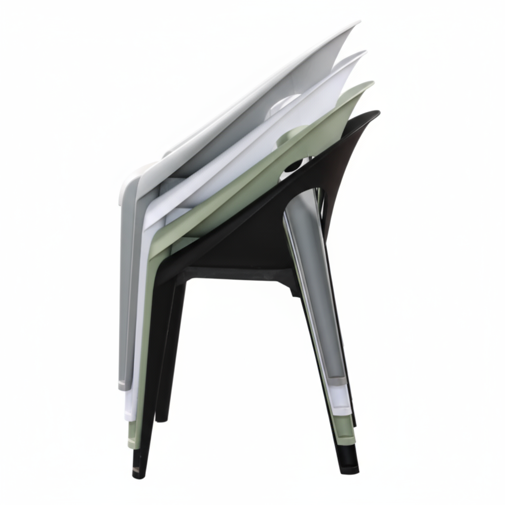 2 or 4 Pcs Modern Plastic Stacking Bucket Chair - Strong and Lightweight for Homes, Offices, Schools and Events