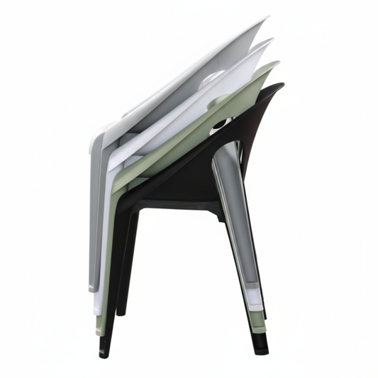 2 or 4 Pcs Modern Plastic Stacking Bucket Chair - Strong and Lightweight for Homes, Offices, Schools and Events