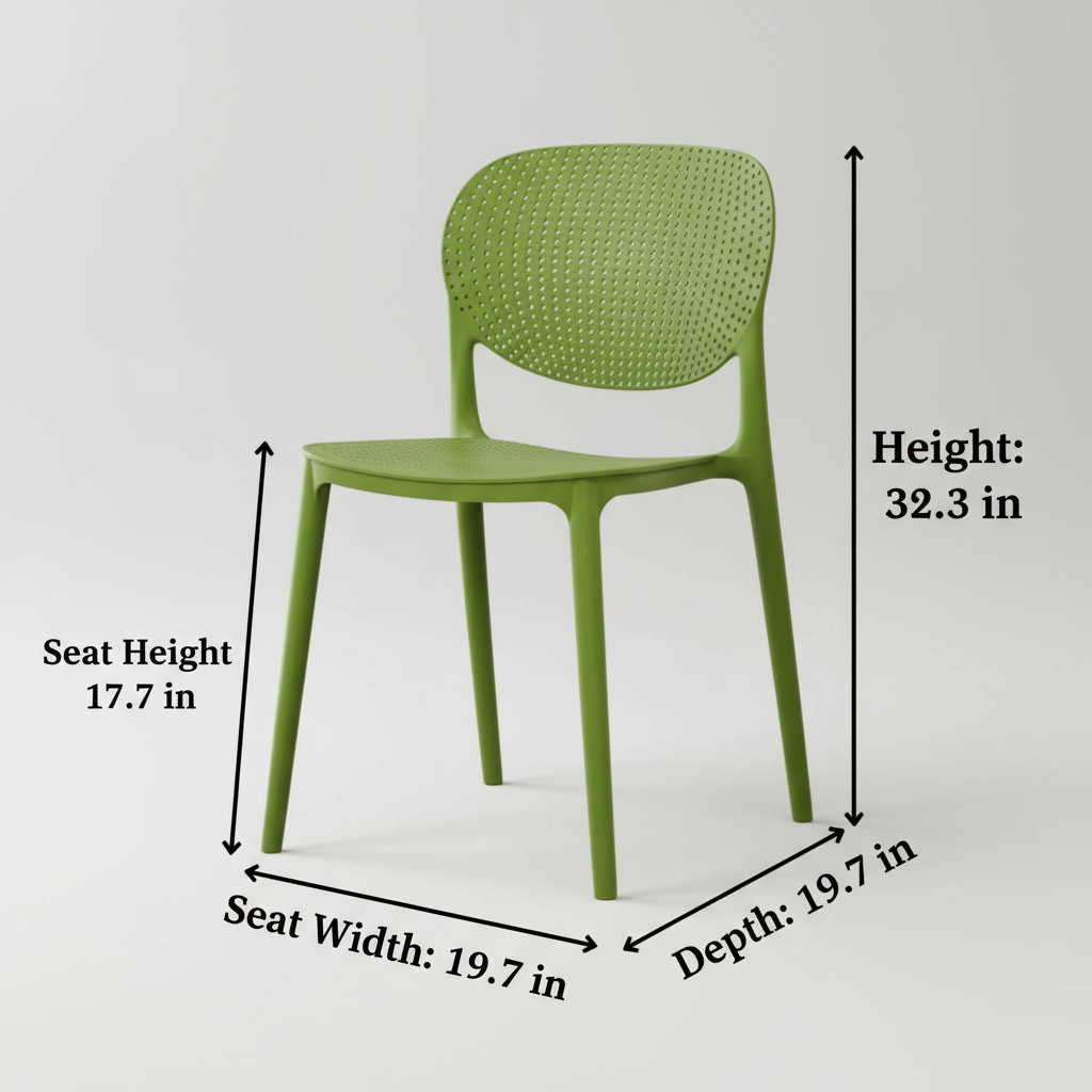 2 or 4 Pcs Modern Perforated Stacking Chair in 8 Colors - Strong and Lightweight for Homes, Offices, Schools and Events