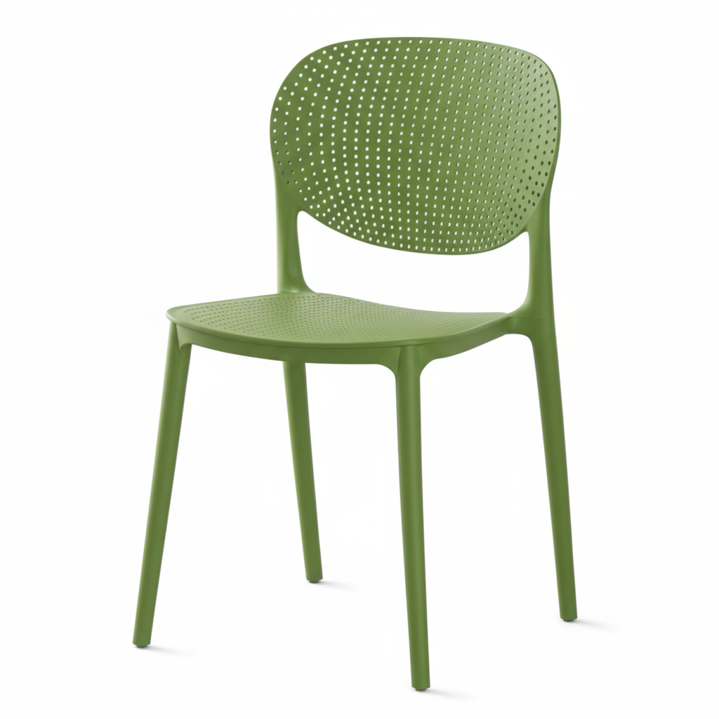 2 or 4 Pcs Modern Perforated Stacking Chair in 8 Colors - Strong and Lightweight for Homes, Offices, Schools and Events
