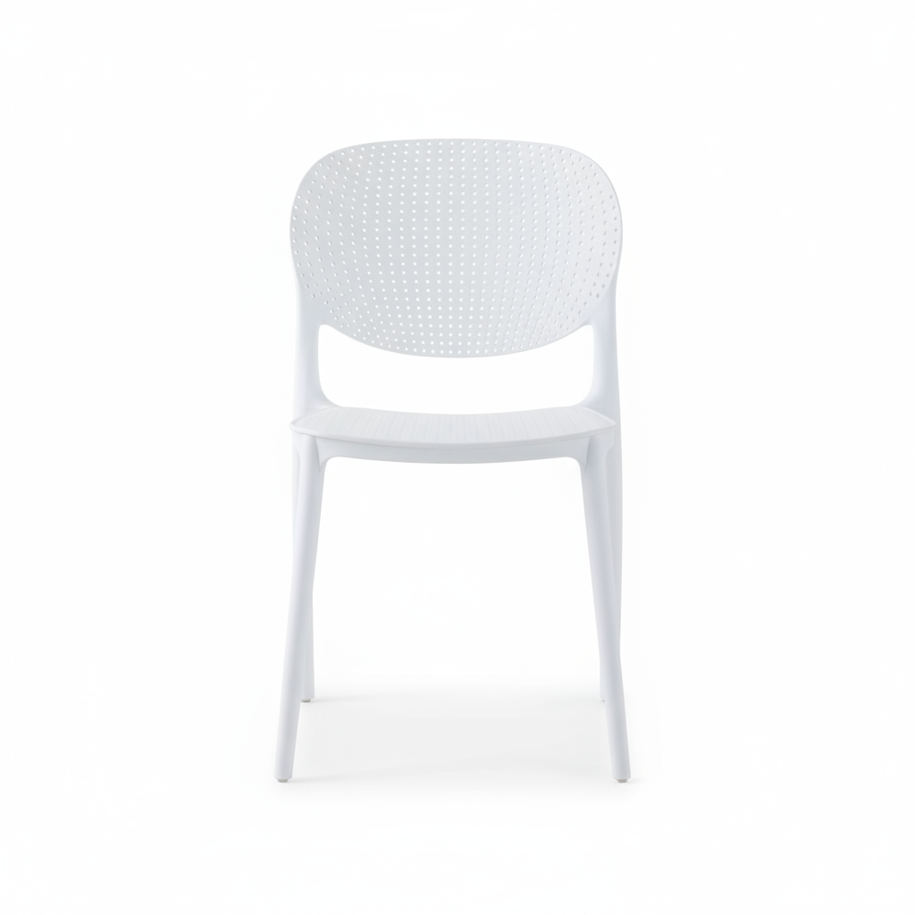 2 or 4 Pcs Modern Perforated Stacking Chair in 8 Colors - Strong and Lightweight for Homes, Offices, Schools and Events