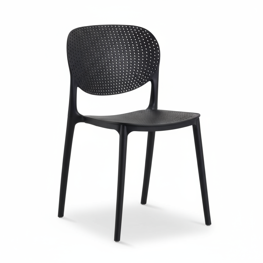 2 or 4 Pcs Modern Perforated Stacking Chair in 8 Colors - Strong and Lightweight for Homes, Offices, Schools and Events