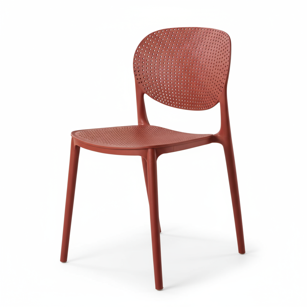 2 or 4 Pcs Modern Perforated Stacking Chair in 8 Colors - Strong and Lightweight for Homes, Offices, Schools and Events