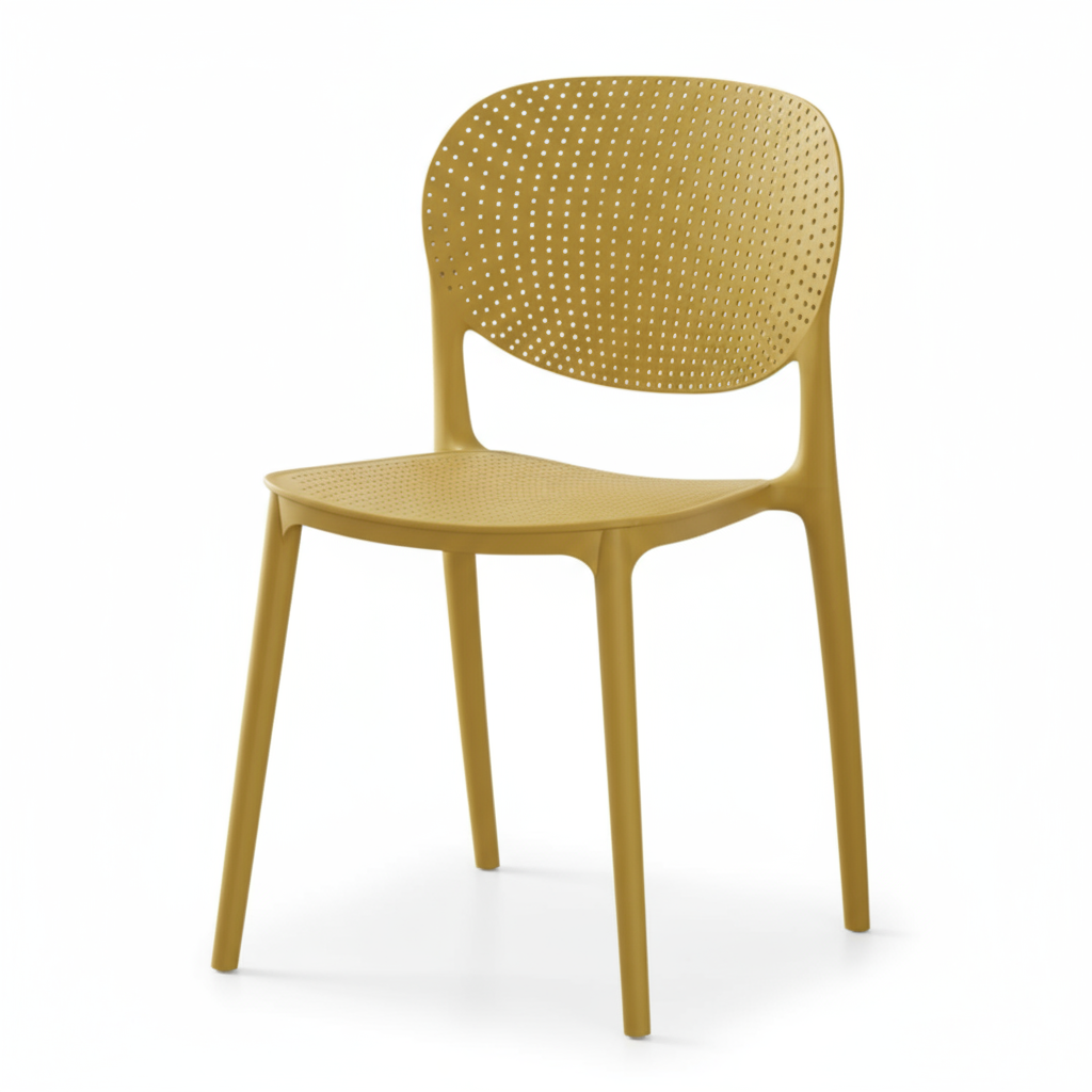 2 or 4 Pcs Modern Perforated Stacking Chair in 8 Colors - Strong and Lightweight for Homes, Offices, Schools and Events
