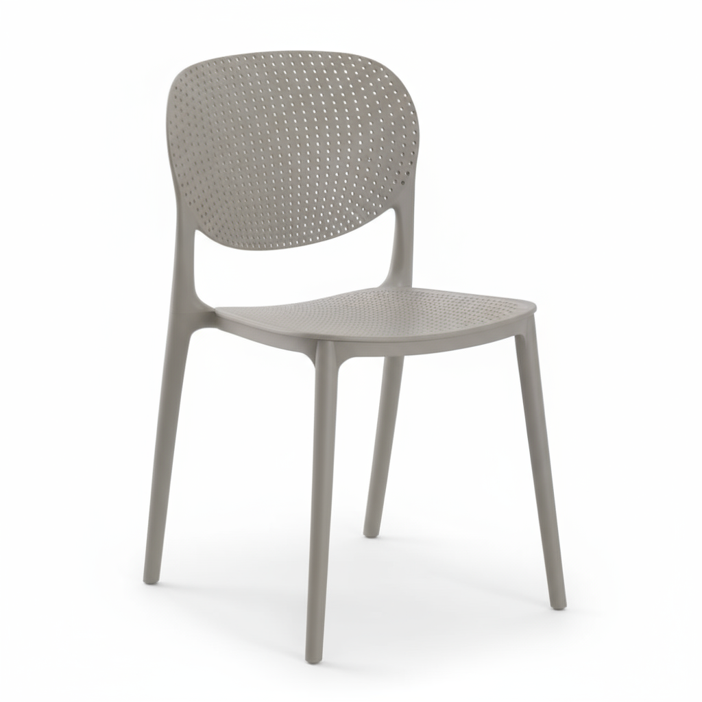 2 or 4 Pcs Modern Perforated Stacking Chair in 8 Colors - Strong and Lightweight for Homes, Offices, Schools and Events