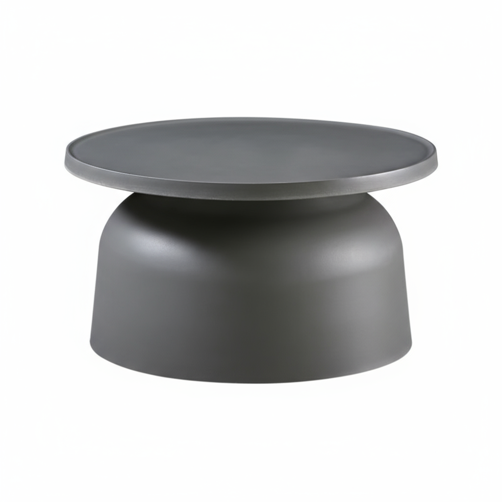 Modern Nordic Low Coffee Table – 26" Round Minimalist Design in Molded Plastic