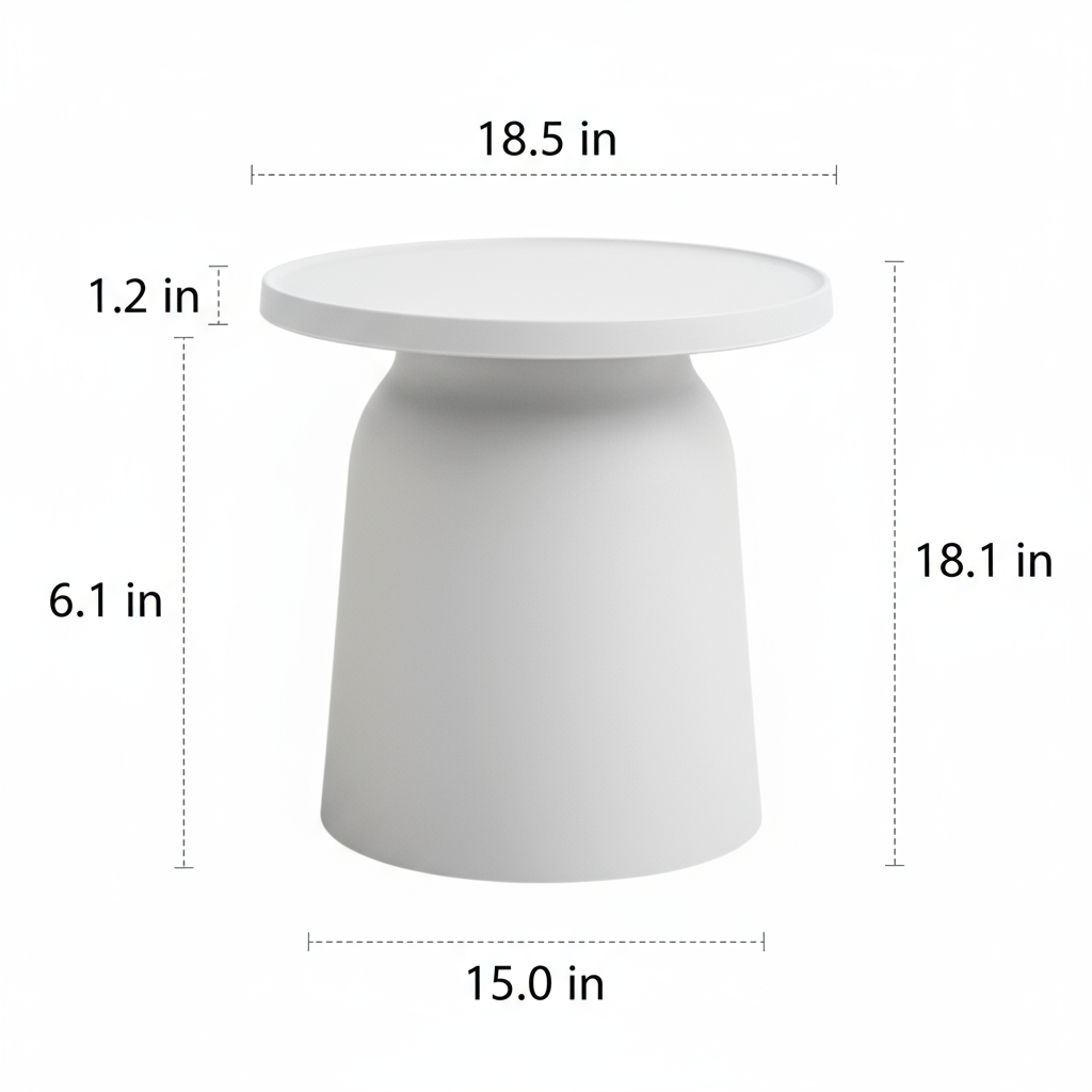 40 or 64 Units - Modern Nordic Side Table – 18x18" Minimalist Design in Molded Plastic