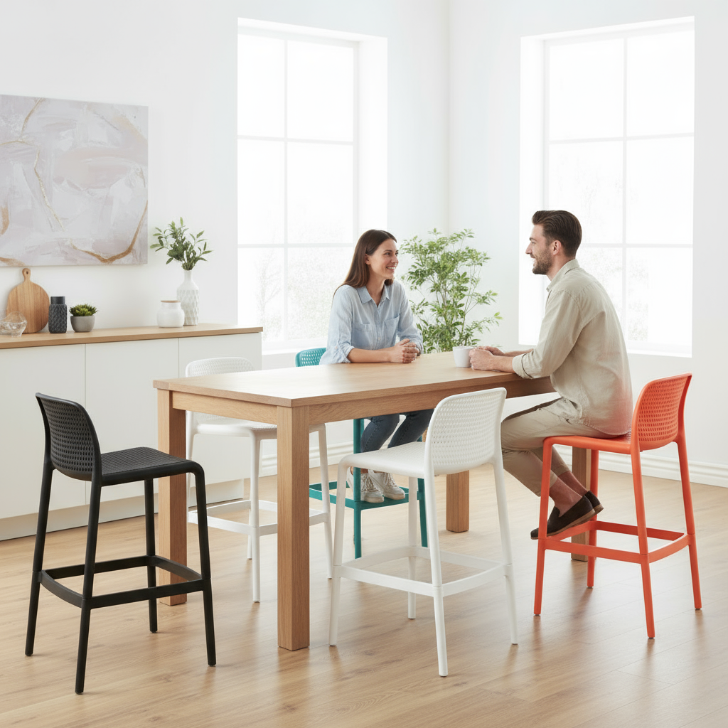 20 or 44pcs Bar Stool Tall Chairs for Indoor and Outdoor Dining and Entertainment - Perforated, Sturdy, Stackable and Light Weight