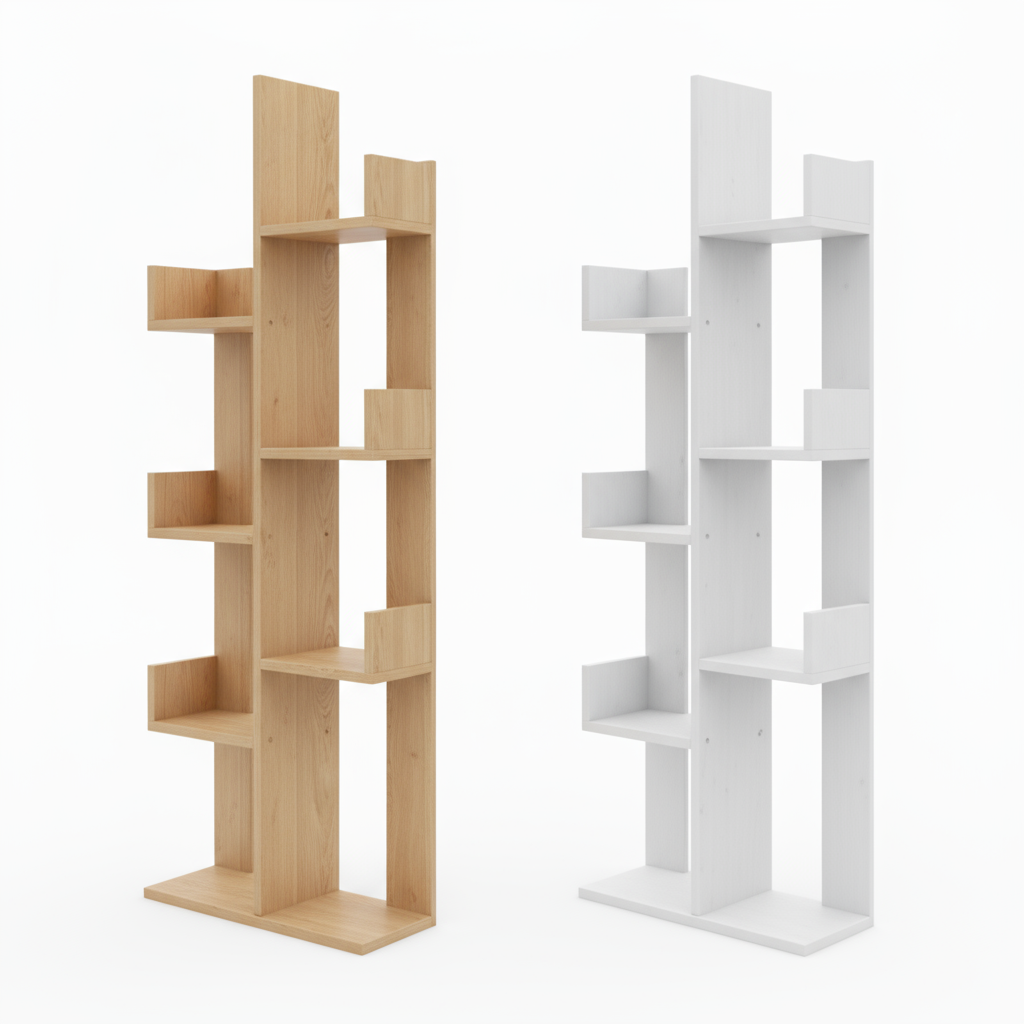 24 units Cactus Design MDF Bookshelf – Modern Decorative Wood Style Shelf for Living Room, Bedroom, or Study