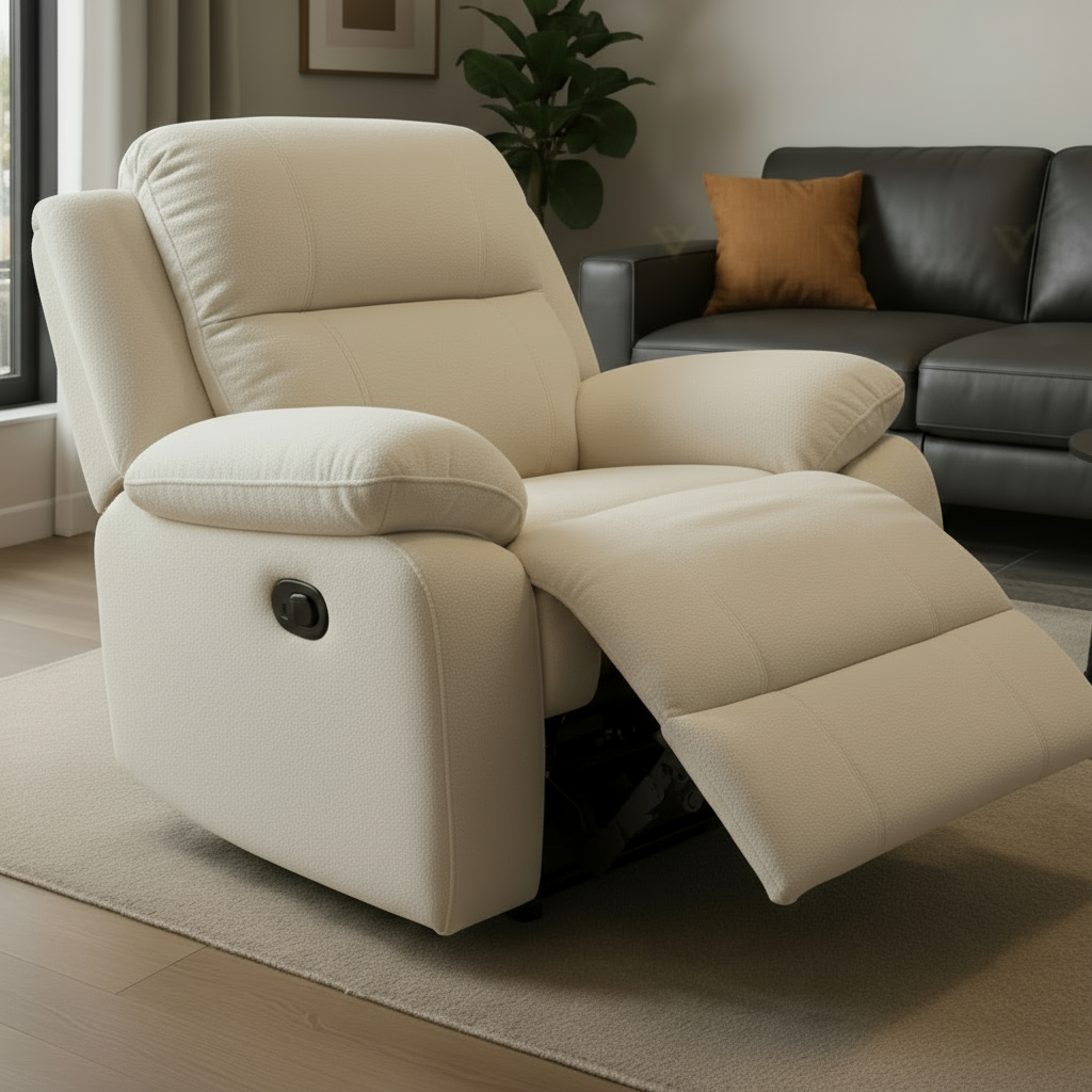 Unique Boucle Fabric Plush Recliner Rocking Chair in Multiple Colors 37" x 37.4" x 38.6" - Made For You