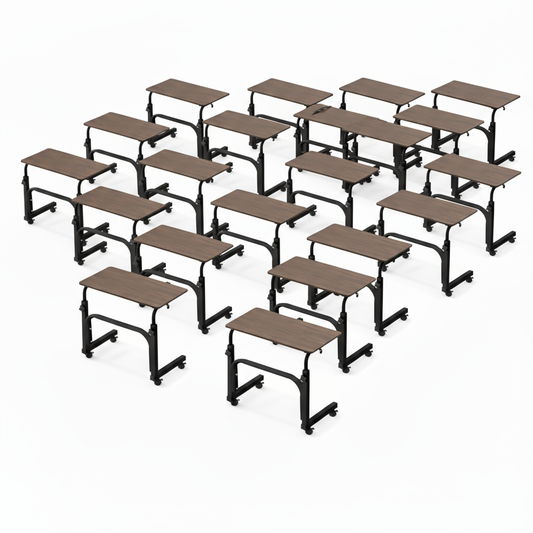 40 units Adjustable Mobile Laptop Desk with Wheels – Height Adjustable 27.6–35.4 in (70–90 cm), Compact Study Table for Home Office, Rolling MDF Wood Desk 31.5 x 15.7 in (80 x 40 cm), Modern Space-Saving Design