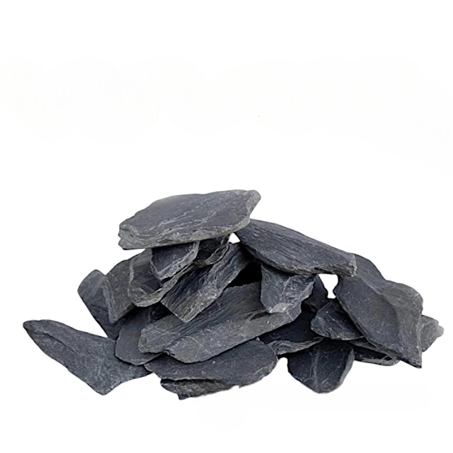 Natural Black Slate Rocks 5lbs - Thin Flat Stones for Fish Tank Aquascaping, Aquariums, and Paludariums - Decorative Stones for Terrariums, Vivariums, Reptile Enclosures, and Gardens