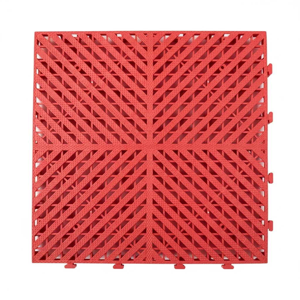 324 Pieces - Heavy-Duty Plastic Floor Covering Tile – Anti-Slip Interlocking Tile for Garage, Car Wash, and Workshop Flooring