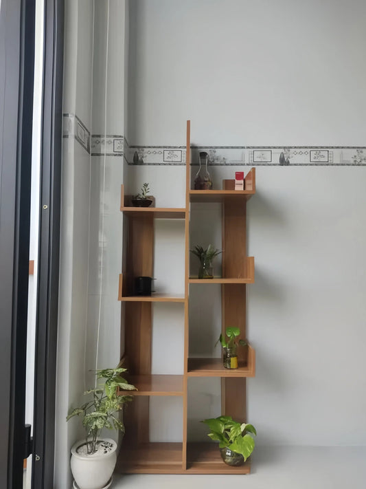 Cactus Design MDF Bookshelf – Modern Decorative Wood Shelf for Living Room, Bedroom, or Study