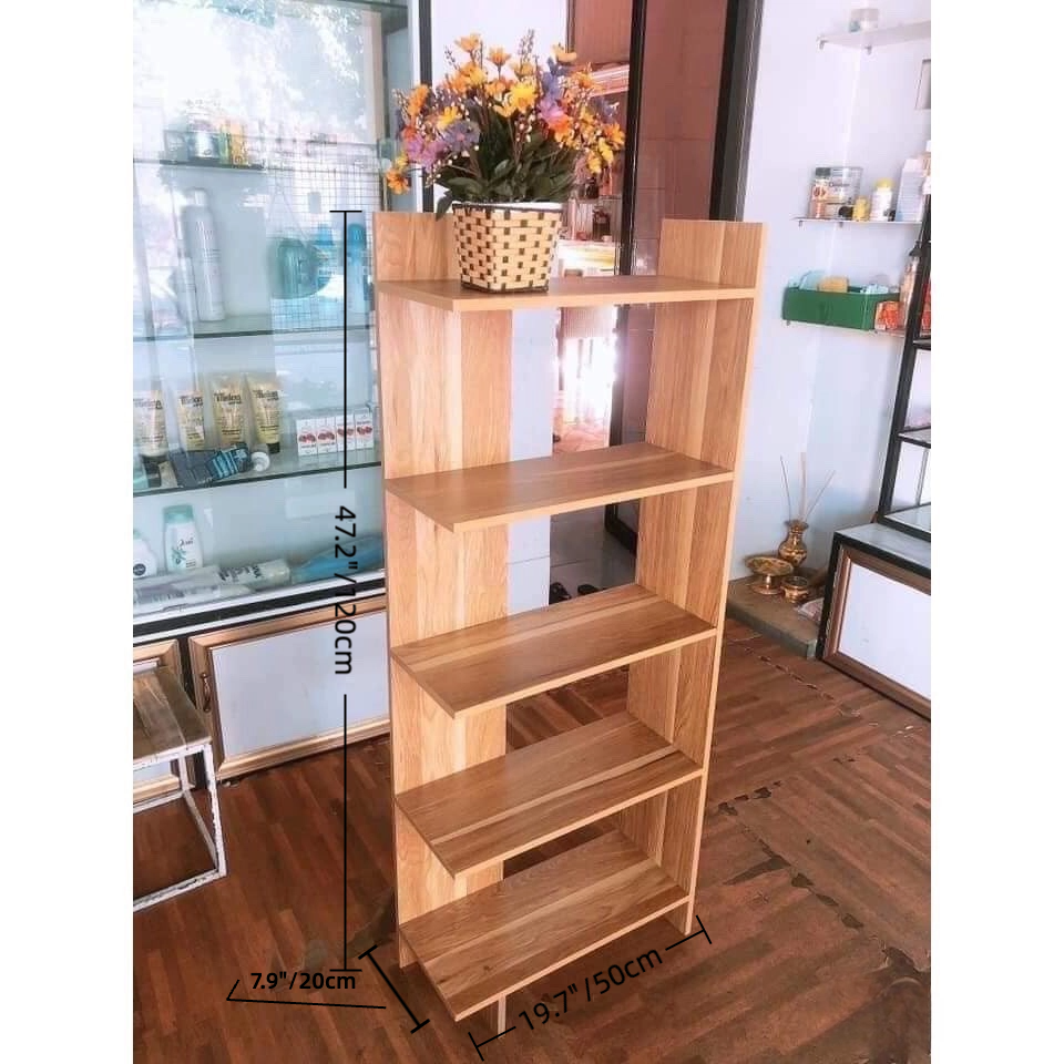 5-Tier Wooden Bookcase – Space-Saving MDF Storage Shelf for Home or Office