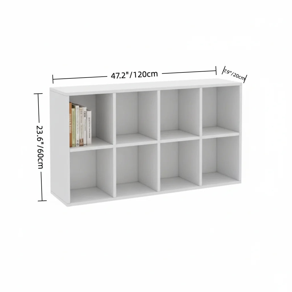 8 Cube Wooden Storage Boxes or Bookshelf – Large Floor Storage Organizer, Modern Cube Display Shelf for Books, Décor, and Office or Bedroom Use
