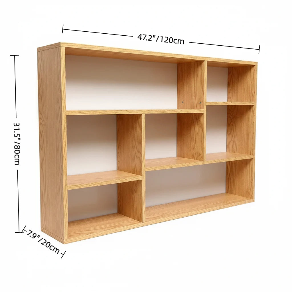 40 units Wall-Mounted Wooden Bookshelf – Multi-Compartment MDF Storage Rack for Living Room, Kitchen or Office, 47.2 x 31.5 in (120 x 80 cm)