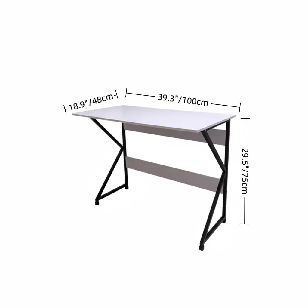 Modern Office Desk with K-Shaped Metal Legs – Wooden Computer Table for Home, Study or Workspace, 39.3 x 29.5 x 15.7 in (100 x 75 x 40 cm)