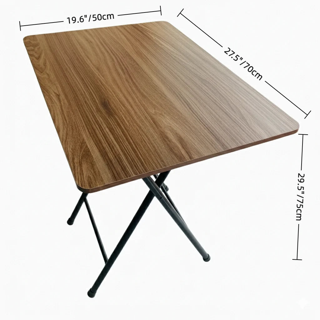 Folding Dining Table with Metal Legs, MDF Top, White Finish – Compact Desk for Kitchen, Office, or Study – 19.6 x 27.5 x 28.7 in (50 x 70 x 73 cm)
