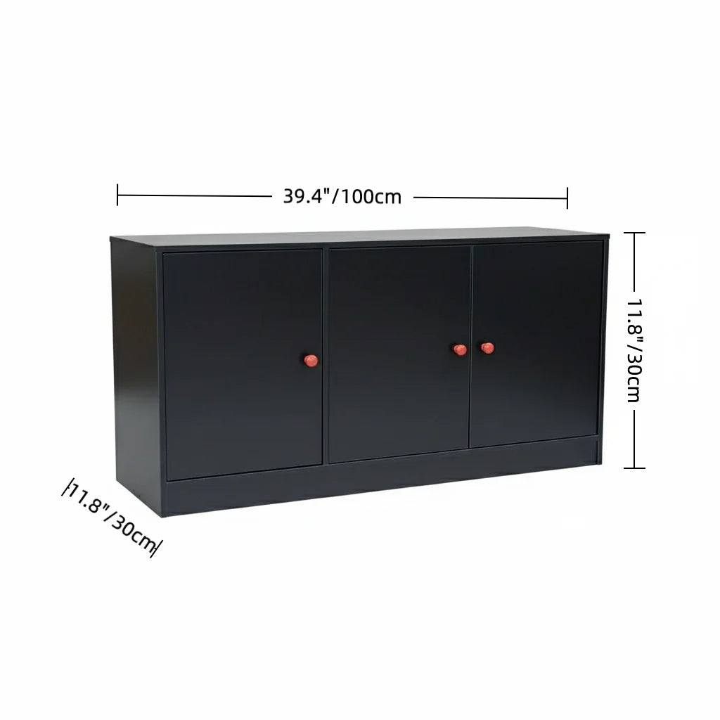 Wooden Storage Cabinet with Doors – Multi-Purpose Side Cabinet, Bedside Storage, Balcony Organizer, TV Stand – 39.4 x 11.8 x 11.8 in (100 x 30 x 30 cm)