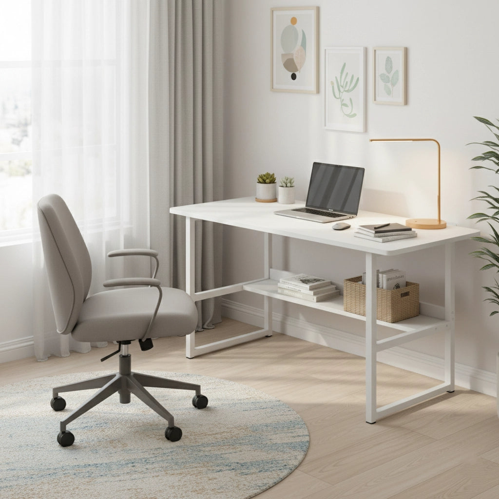 Modern Nordic Office Desk – Simple Writing Desk for Home, Study or Computer, Laptop Table  47.2 x 17.7 x 29.5 in (120 x 45 x 75 cm)