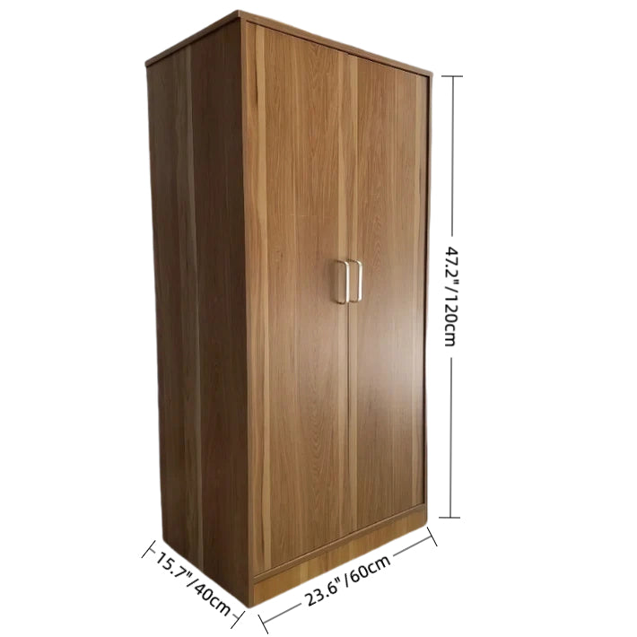 2-Door Wooden Storage Cabinet – 47.2 x 23.6 x 15.7 in (120 x 60 x 40 cm), MDF Wardrobe for Bedroom or Office