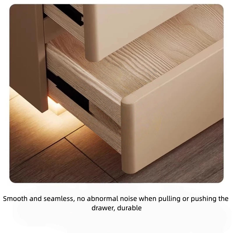 Smart Wooden Bedside Table with Wireless Charging, Stylish Modern Nightstand with Touch Sensor LED Light, Durable Bedroom Side Table with Storage Drawer – 15.7 x 15.7 x 18.9 in (40 x 40 x 48 cm)