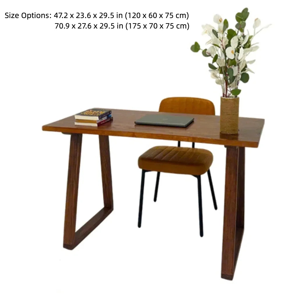 Wooden Office Desk with Solid Pine Top – Study, Computer & Work Table, 47.2 in / 70.9 in (120 x 60 cm / 175 x 70 cm), Durable & Modern Design