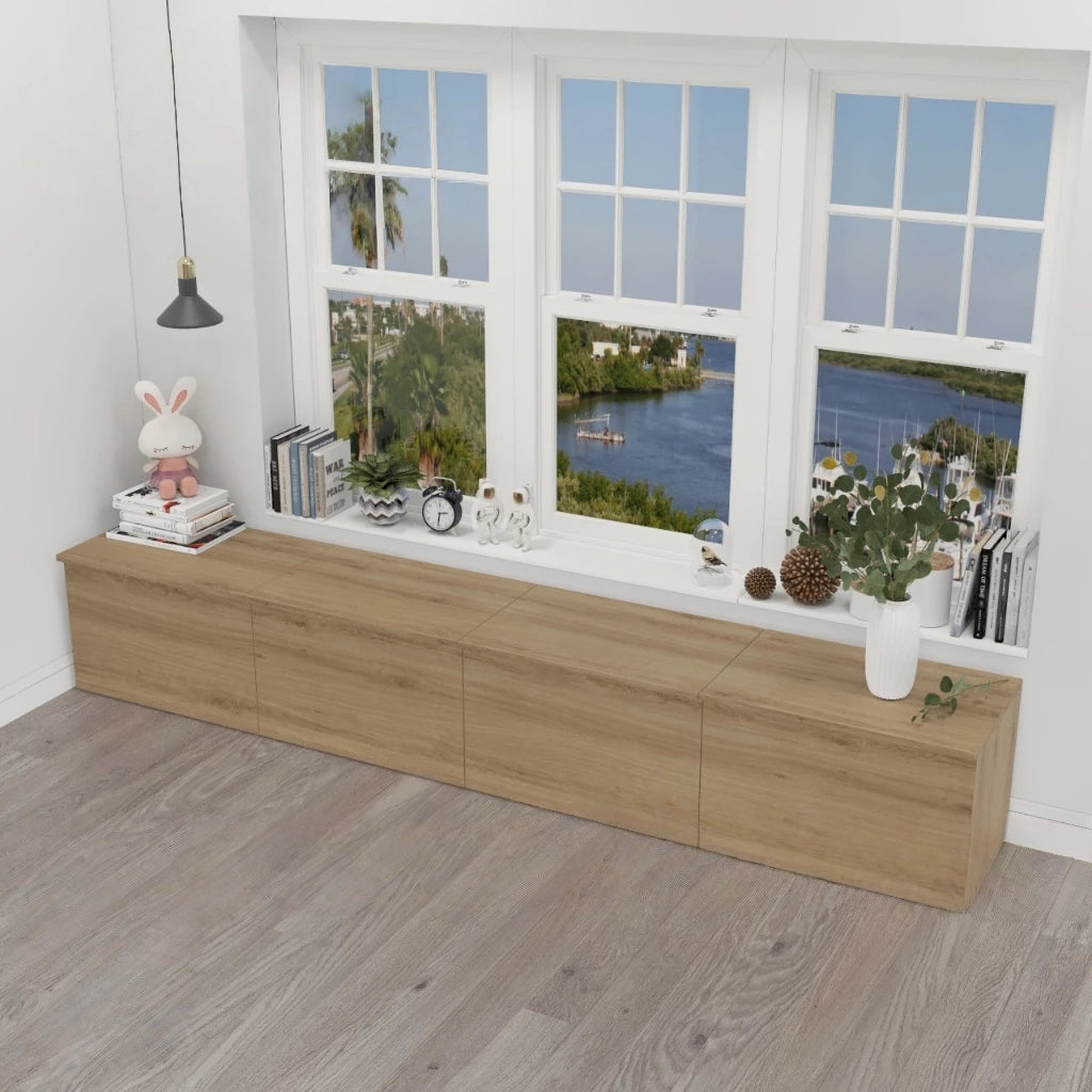 Modern Multifunctional Storage Cabinet – Low Profile Organizer for Bedroom, Living Room, or Balcony – Durable MDF with Melamine Finish – Space-Saving Design – 31.5 x 15.7 x 15.7 in (80 x 40 x 40 cm)