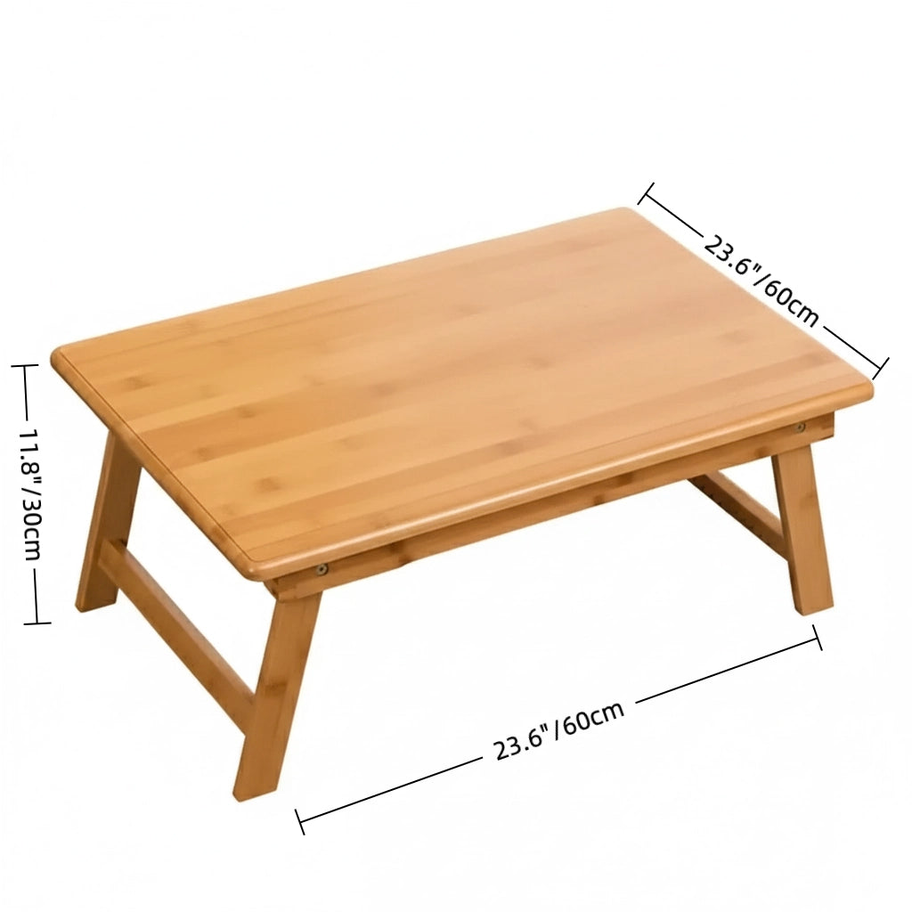 Foldable Wooden Floor Desk – Compact 15.7" x 23.6" Lap Table with Ladder-Style Legs for Study or Laptop Use