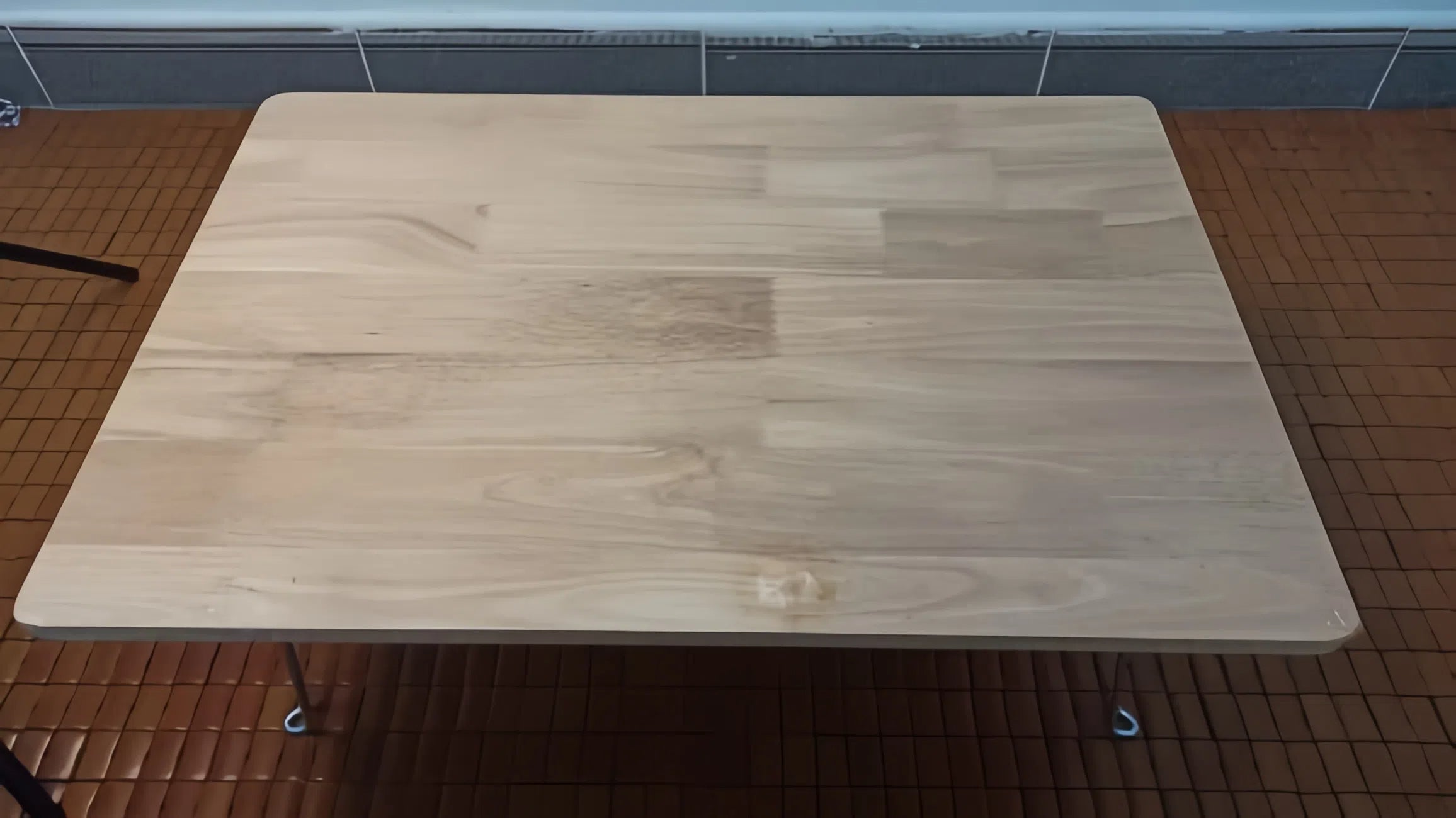 Foldable Rubberwood Floor Table – Compact & Portable Design for Small Spaces