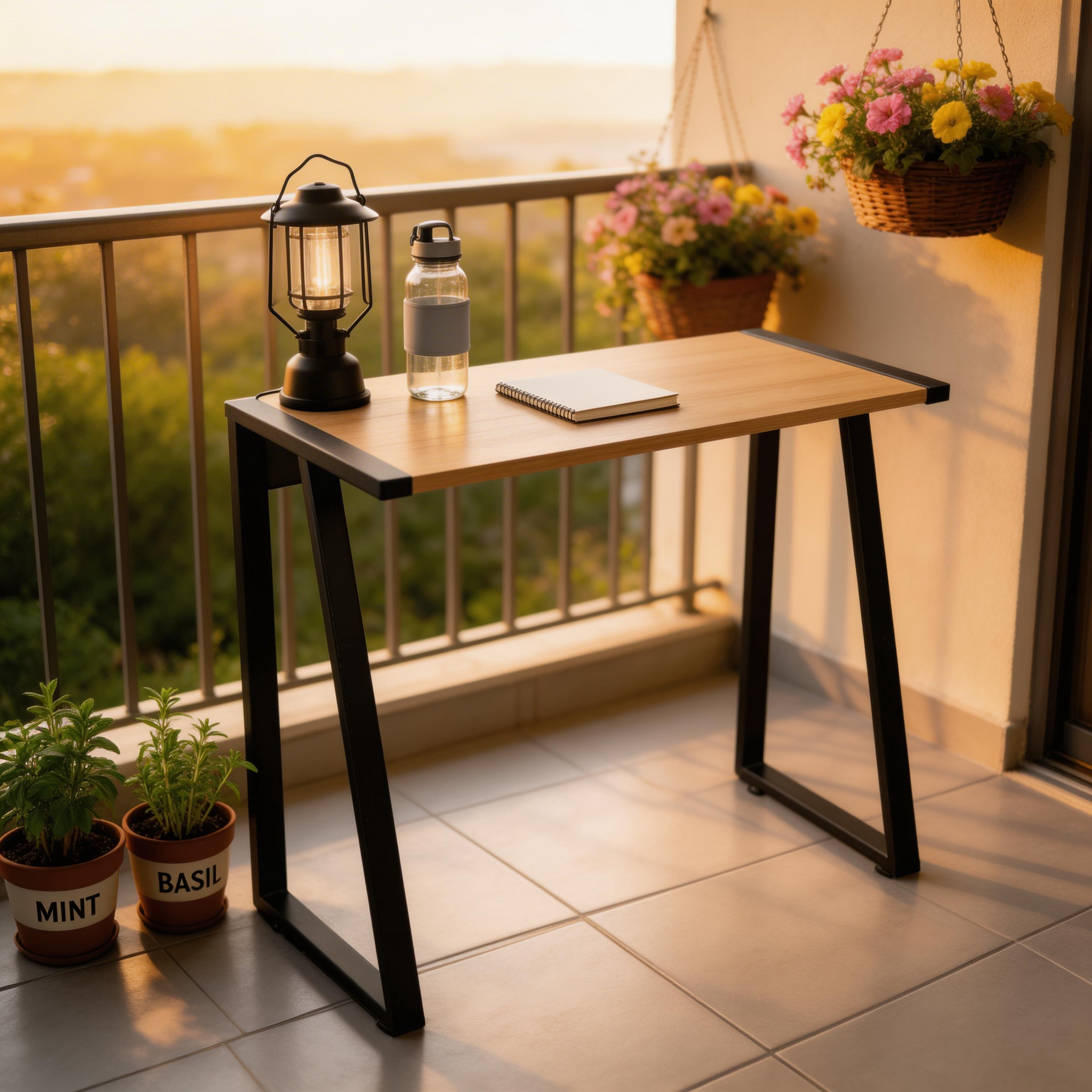 31.5" Small Computer Desk, Modern K-Shaped Student Study Table for Small Spaces, Compact Writing Desk with Sturdy Metal Frame, Industrial Wood Home Office Desk for Bedroom & Apartment