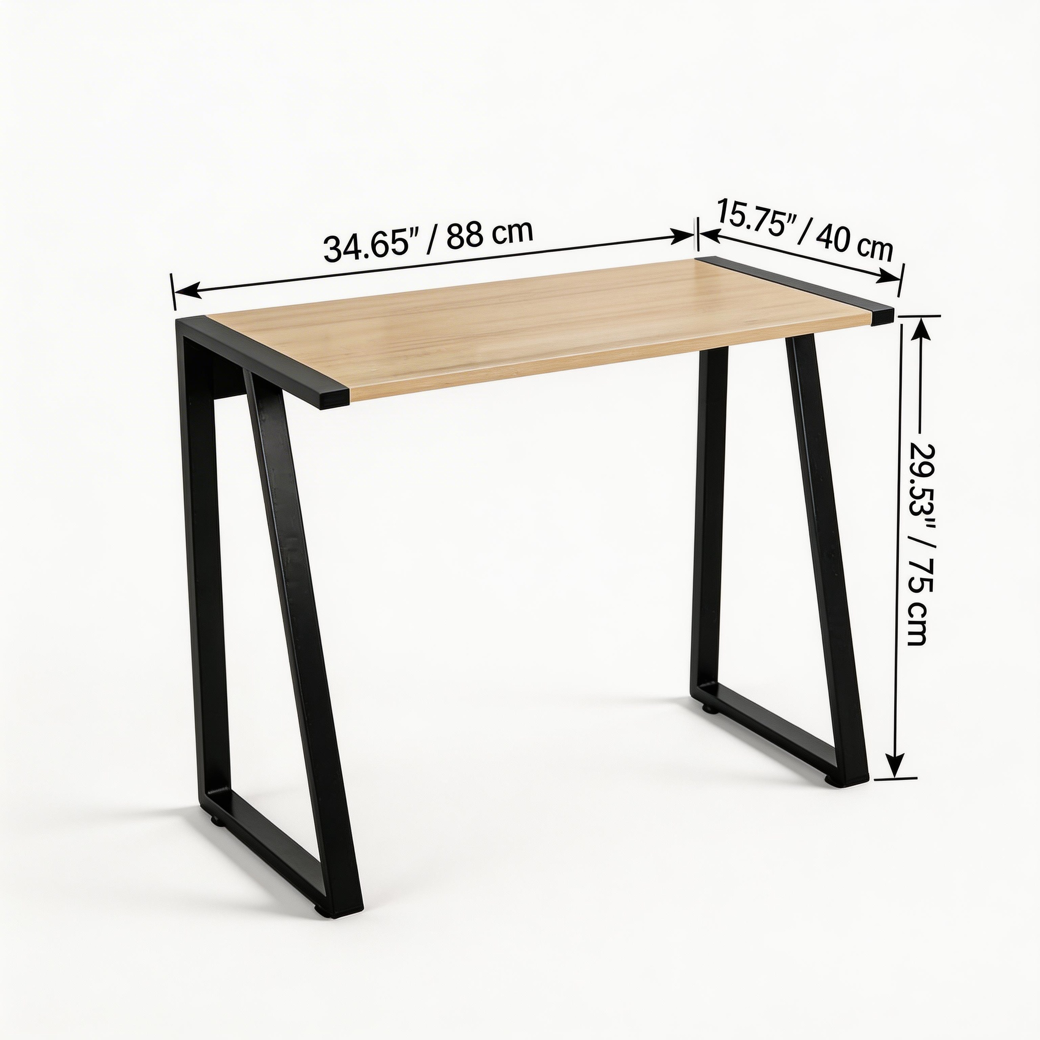 31.5" Small Computer Desk, Modern K-Shaped Student Study Table for Small Spaces, Compact Writing Desk with Sturdy Metal Frame, Industrial Wood Home Office Desk for Bedroom & Apartment