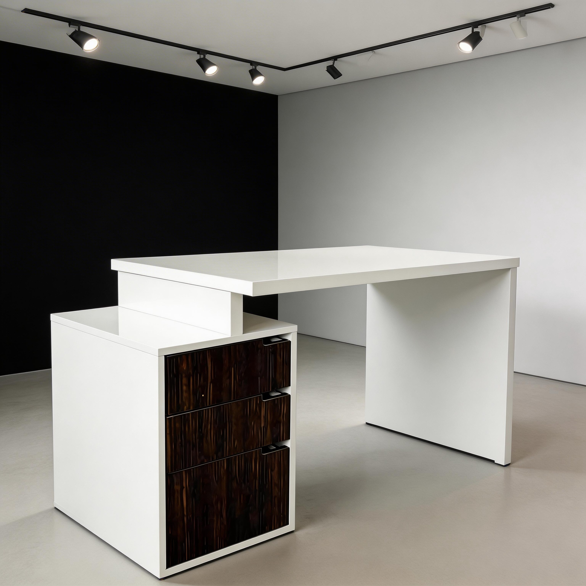 Modern Computer Desk with Storage Drawer, 32-Inch Small Study Table for Home Office, Compact Writing Desk with Built-in Storage Box, Sturdy Workstation for Students & Small Spaces, White