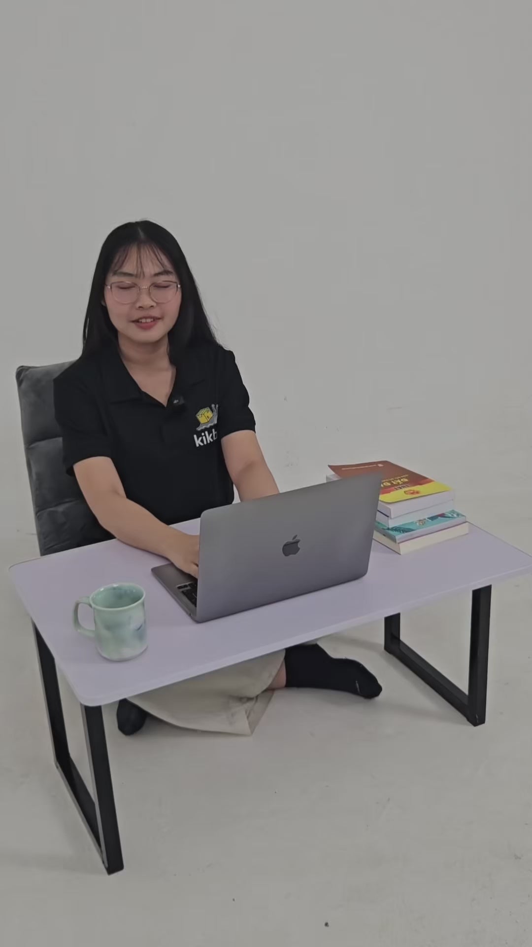 75 units Foldable Floor Desk – Low Sitting Table with Steel Legs, 19.7" High for Study, Laptop, Coffee or Small Space Living