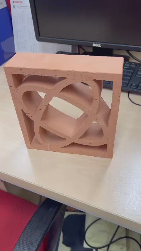 588 pieces Elipse 7.87 x 7.87" Terracotta Clay Decorative Open Air Tile / Brick for Internal or External Walls