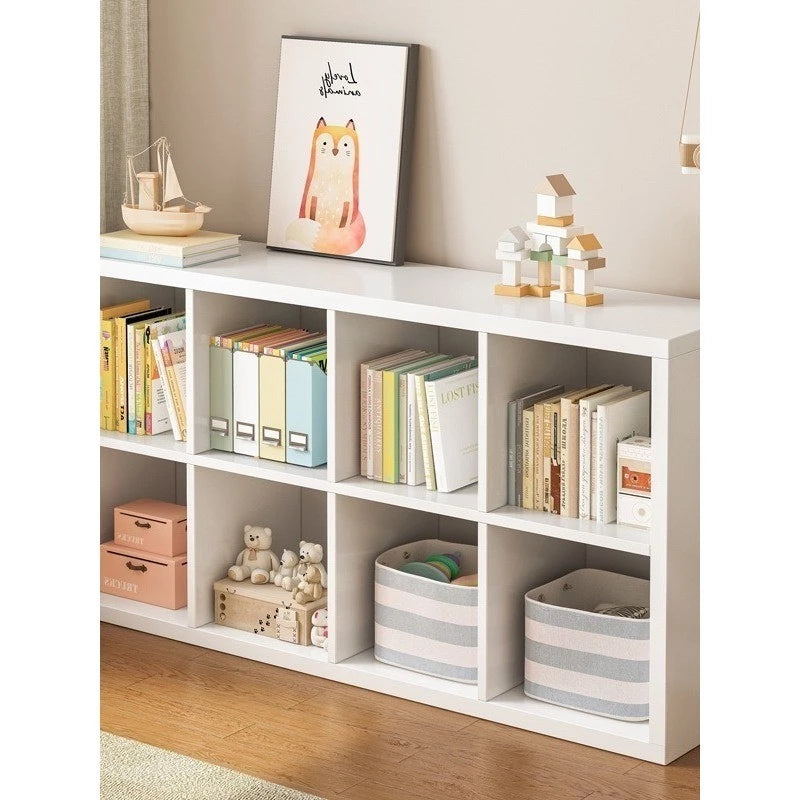 8 Cube Wooden Storage Boxes or Bookshelf – Large Floor Storage Organizer, Modern Cube Display Shelf for Books, Décor, and Office or Bedroom Use