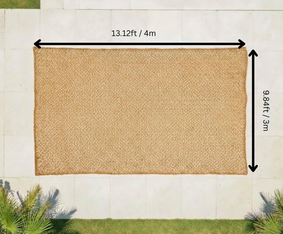13 x 10 Ft Rectangular Coconut Fiber Shade Sail – Natural Coir Sun Shade Canopy, Cover for Patio, Garden, Pergola & Backyard – Custom Outdoor Sunshade Home Beach Restaurant