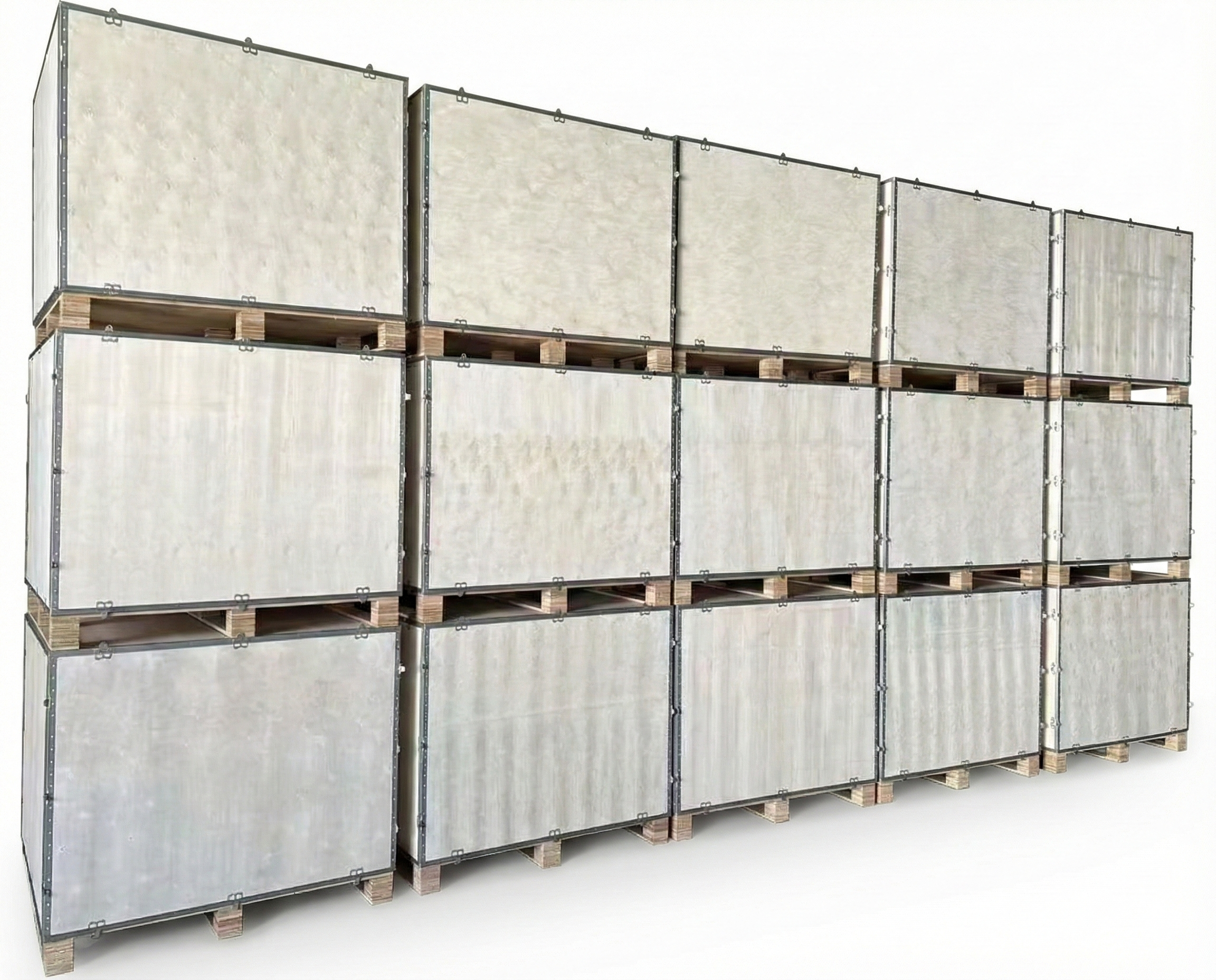 Plywood Shipping Crate - 48" x 48" x 48" Strong Quick Assembly Collapsible & Reusable with Reinforced Joints