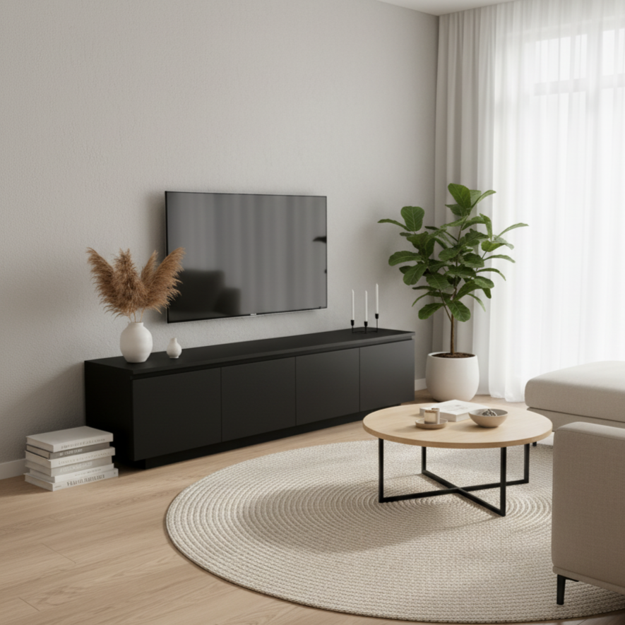 Modern Large 70" TV Stand Cabinet with Storage Compartments - Multiple Color Options